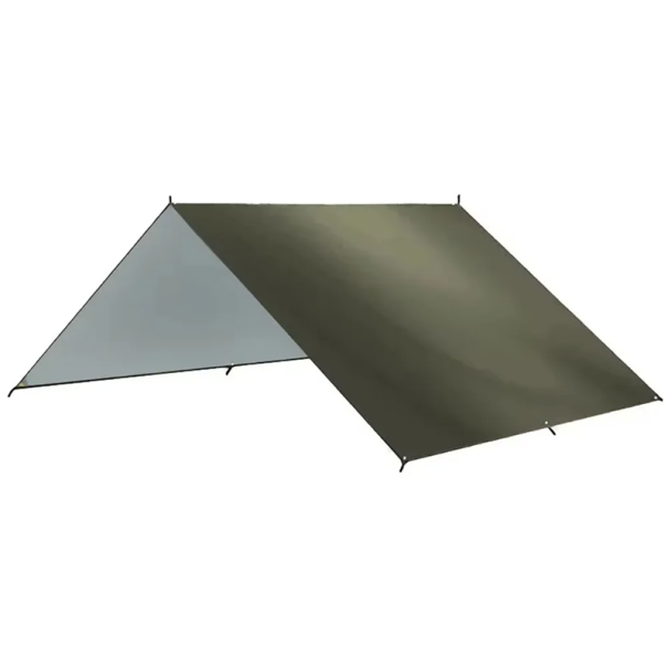 Ultralight Camping Tarp 4x4 m Waterproof Tourist Shelter UV Protection Portable Garden and Beach Canopy with Storage Bag olive