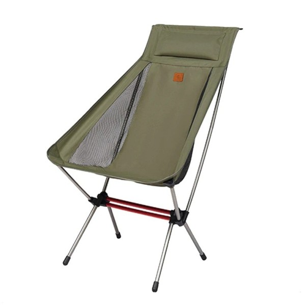 Ultralight Folding Fishing Chair 44 x 46 x 103 cm Weight Capacity 120 kg Compact Fishing Chair Camping Chair Lightweight Outdoor Chair army green