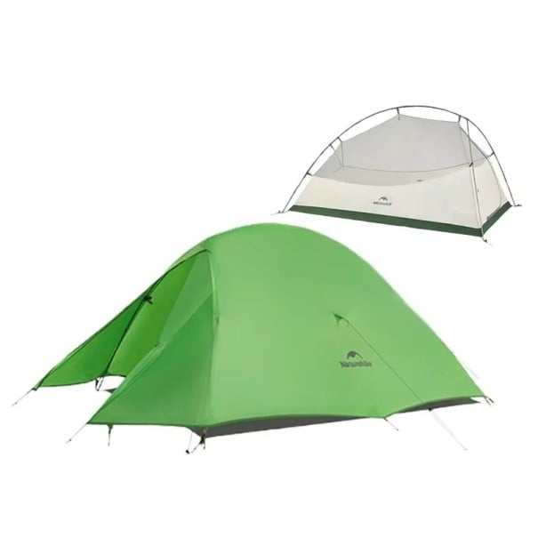 Ultralight Tent for 2 Persons 210 x 160 x 110 cm Made of Durable 210T Polyester Three-Season Hiking Tent green