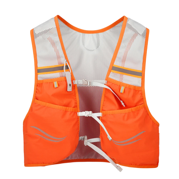 Ultralight Unisex Running Vest 40x19 cm for Marathon, Cycling and Hiking with Reflective Elements, Pockets and Breathable Back orange