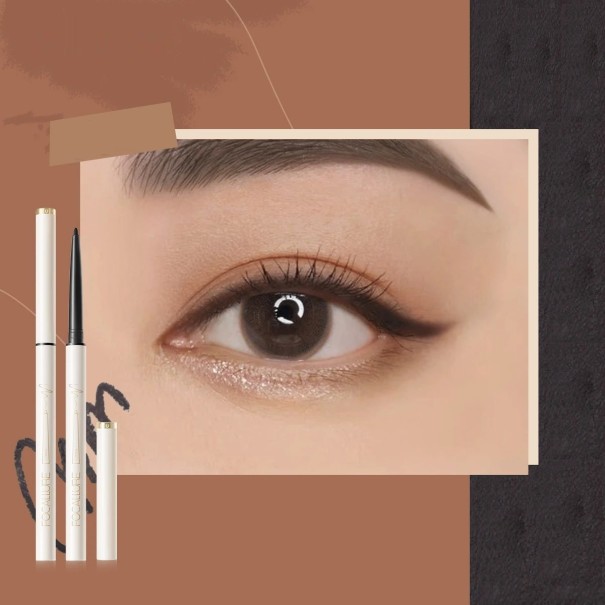 Ultraohut geelisilmäkynä vedenpitävä eyeliner-kynä Dark Black