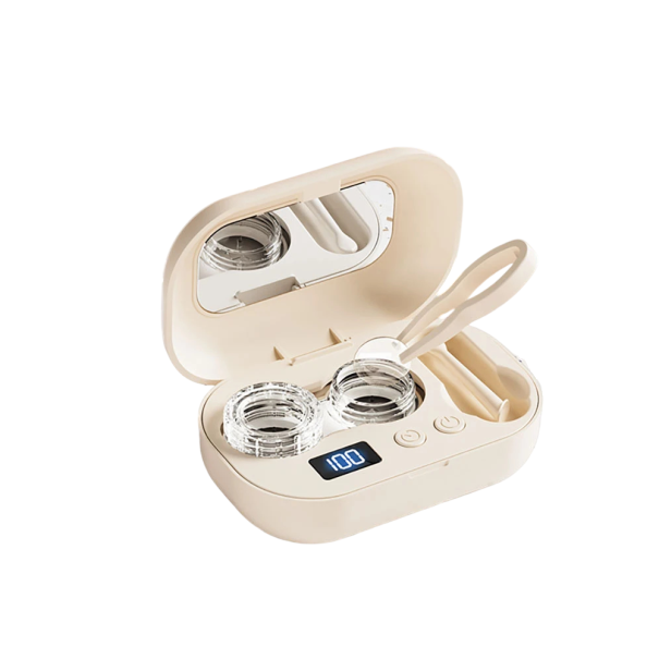 Ultrasone contactlensreiniger met LED-display USB-opladen draagbare hoes 360° reiniging 18000 trillingen 1