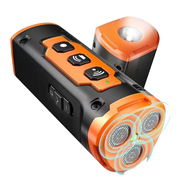 Ultrasoon hondentrainingsapparaat met LED-zaklamp, oplaadbare blafverjager, compacte hondentraining, blafverwijdering oranje