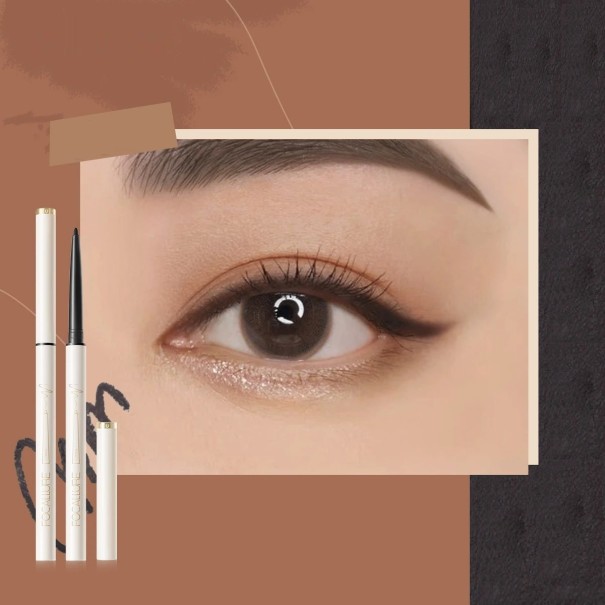 Ultratenká gélová ceruzka na oči Vodeodolná ceruzka na líčenie očných liniek Dark Black