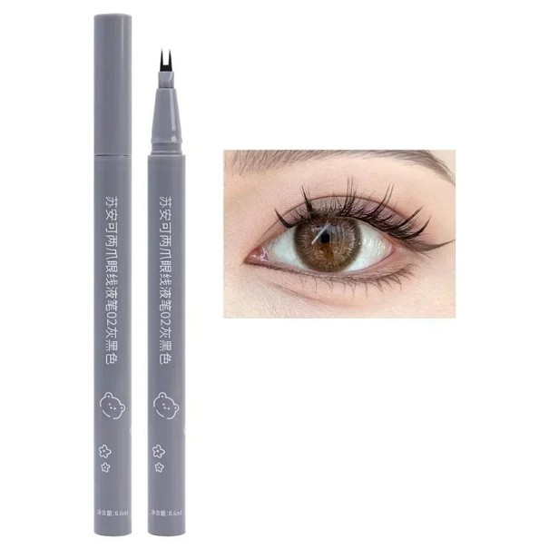 Ultratenká tekutá ceruzka na oči s dvoma hrotmi na vykreslenie spodných rias Tenké pero na očné linky hnedá