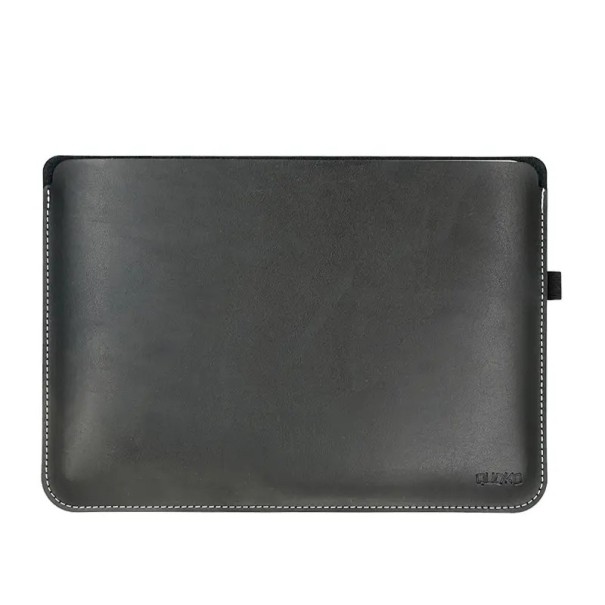 Ultratenuto astuccio per laptop 13 pollici 336 x 238 mm in pelle artificiale con bordi cuciti e maniglia, funzionalità di tappetino per mouse nero