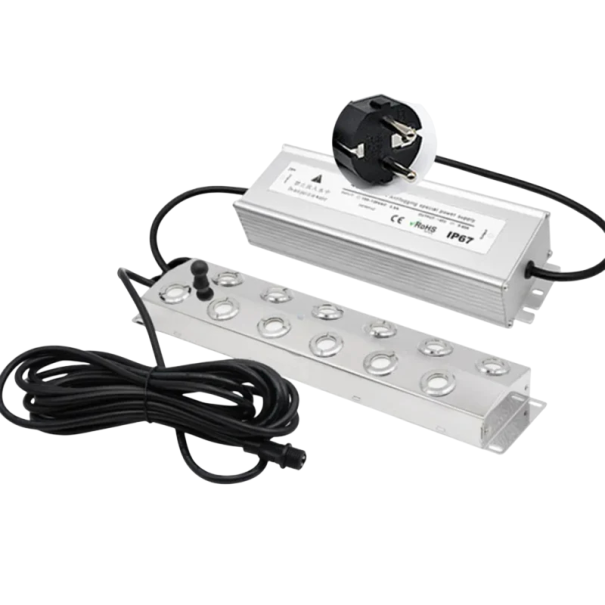 Ultrazvukový mlhovač s 12 hlavicemi 400 W Nejvyšší varianta řady Fogger Nerezová ocel a kabel 5 m Napájení 220 V Pro komerční instalace 1
