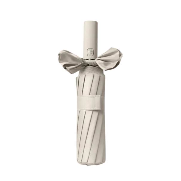 Umbrelă neagră elegantă 105 cm rezistentă la vânt Umbrelă de soare impermeabilă cu protecție UV UPF50+ 48 nervuri din fibră de sticlă Piesă de design cu chilă din două fibre bej