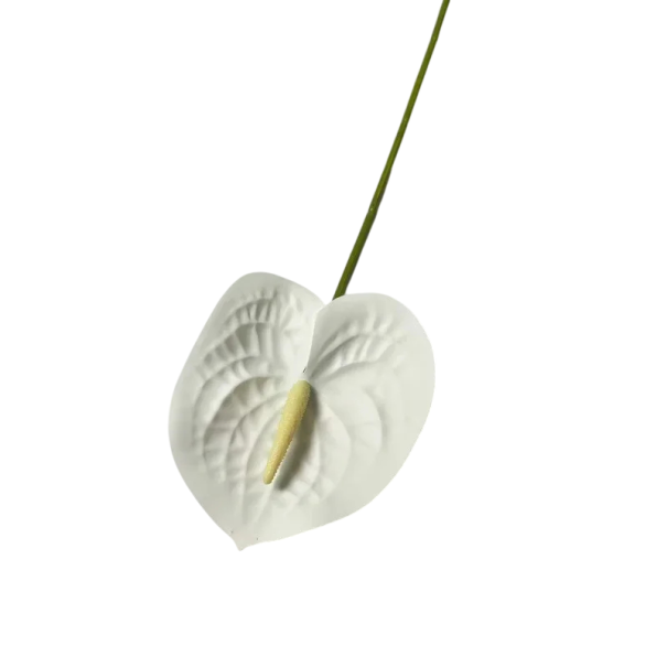 Umělá dekorativní květina anthurium 60 cm PU červená realistická květinová dekorace do vázy pro interiér sada 3 ks bílá