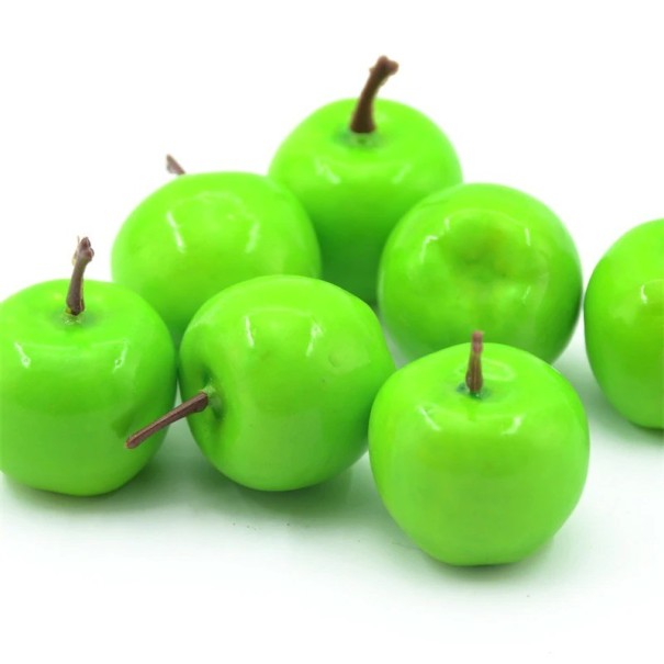 Umelá jablká 10 ks zelená