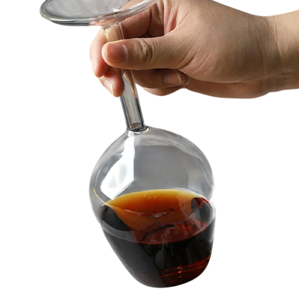Umgekehrtes Weinglas 375 ml 5,5 x 20,5 x 8,5 cm Lustiges Design-Weinglas originelles Geschenk Dekoration für Restaurants