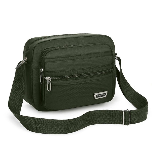 Umhängetasche für Herren mit großem Fassungsvermögen, wasserdichter Nylon-Rucksack, mehrere Taschen, robuster Arbeitsrucksack für Business und Alltag grün