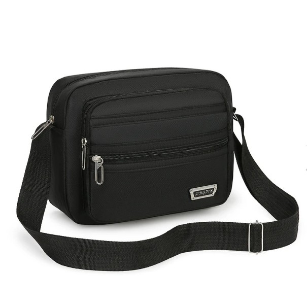 Umhängetasche für Herren mit großem Fassungsvermögen, wasserdichter Nylon-Rucksack, mehrere Taschen, robuster Arbeitsrucksack für Business und Alltag schwarz