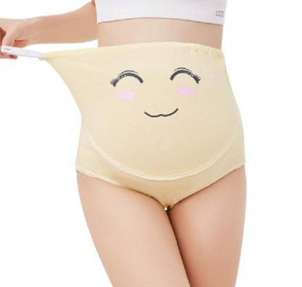 Umstandshöschen über dem Bauch gelb M
