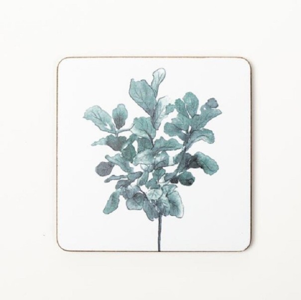 Underlägg i trä med växtmotiv 6