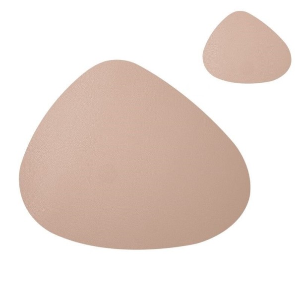 Underlägg och underlägg i konstläder beige
