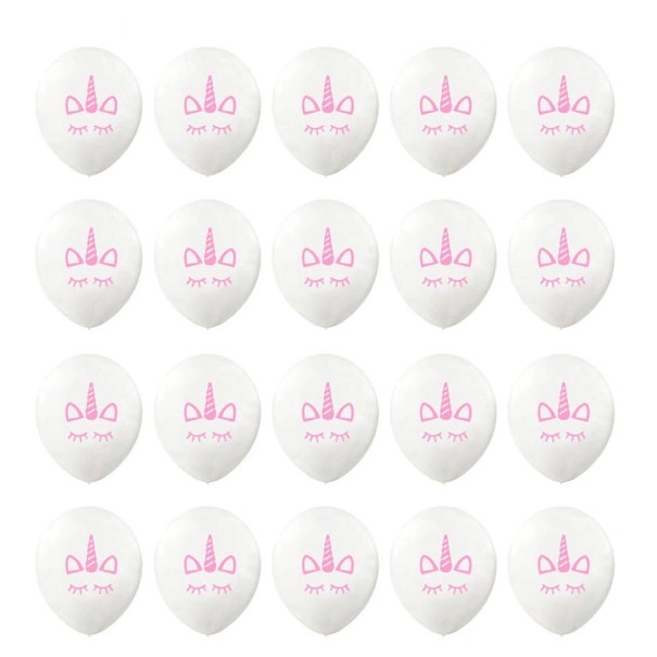 Unicorn balloner - 20 stk hvid