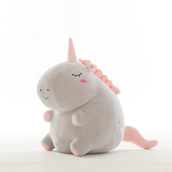 Unicorno di peluche 25 cm grigio