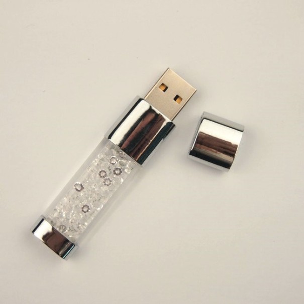 Unidad flash de cristal LED blanco 2GB