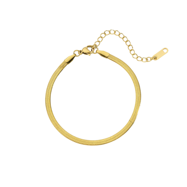 Unisex Armband aus Edelstahl Schlangenkette 17-22cm 3mm Stilvolles Edelstahl Unisex Armband Schlangenkette 17-22 cm, 3 mm Breite, modernes Design golden