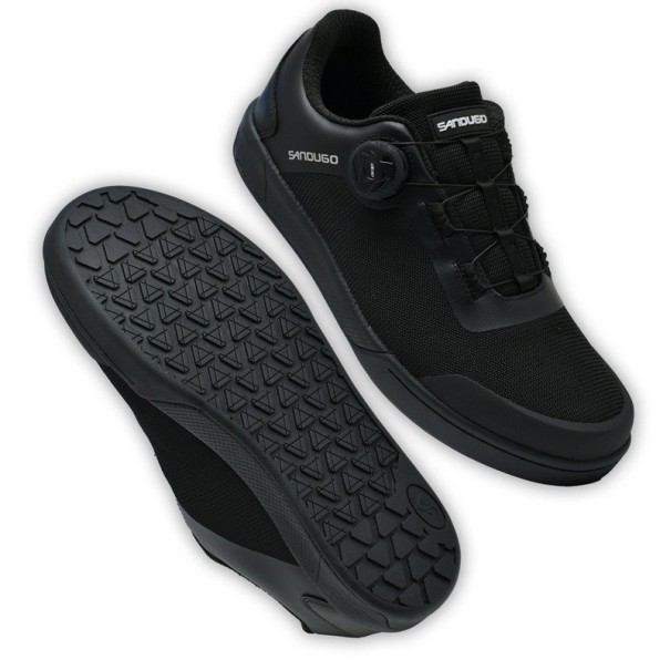 Unisex cyklistické boty s otočným zapínáním a gumovou podrážkou nylon EVA bavlna pryž pro rekreační i městskou cyklistiku černá 37