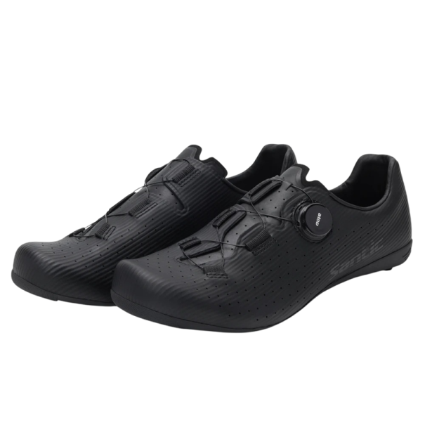 Unisex fietsschoenen met draaibare sluiting en TPR PU zool voor weg- en sportfietsen zwart 41