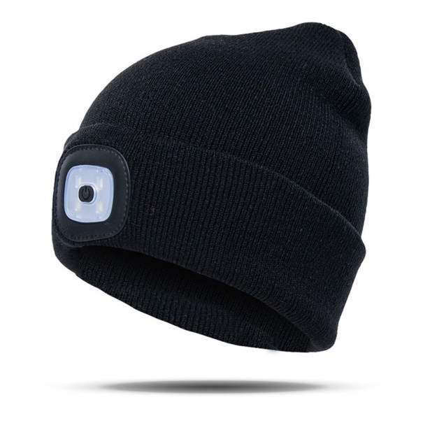 Unisex-hattu taskulampulla musta