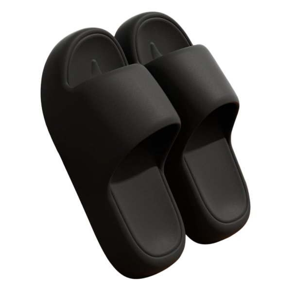 Unisex hjemmesko med ekstra tykke såler Bløde hjemmesko Minimalistisk design Absorberer stød Tilpasser sig foden Komfort til hver dag sort 36-37