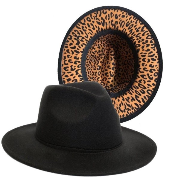 Unisex-hue med leopardprint sort