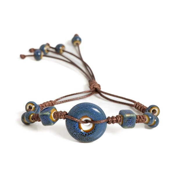 Unisex κεραμικό βραχιόλι ρυθμιζόμενο 12-24cm 2,1cm Σύγχρονος και στυλάτος σχεδιασμός για καθημερινή χρήση με ρυθμιζόμενο μήκος μπλε