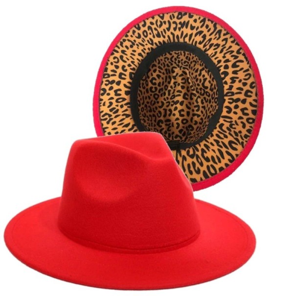 Unisex klobouk s leopardím vzorem červená