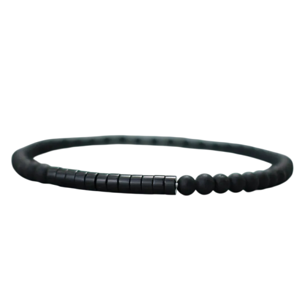 Unisex korálkový náramok onyx 4mm 19,5cm Elegantný čierny náramok pre mužov a ženy, prírodný onyx, vhodný na každodenné nosenie čierna