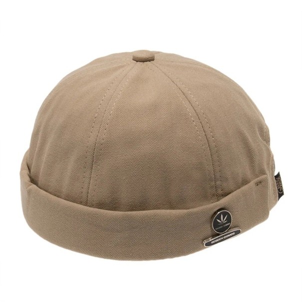 Unisex manchesterhue uden skygge i bomuld Justerbar retro dockers hat Streetwear hip hop stil Kuppelformet modehat til mænd og kvinder beige