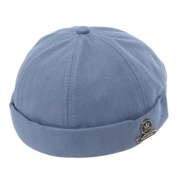 Unisex manšestrová čepice bez okraje z bavlny Nastavitelný retro dockerský klobouk Streetwear hip hop styl Kopulovitý módní klobouk pro muže modrá