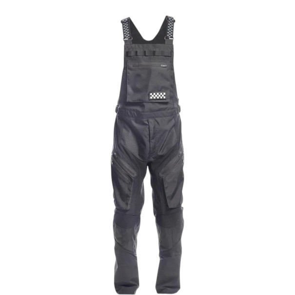 Unisex Motocross Overalls with Adjustable Shoulder Straps and Zip Pockets Made from Polyester and Nylon for Motorcycle Motocross black S