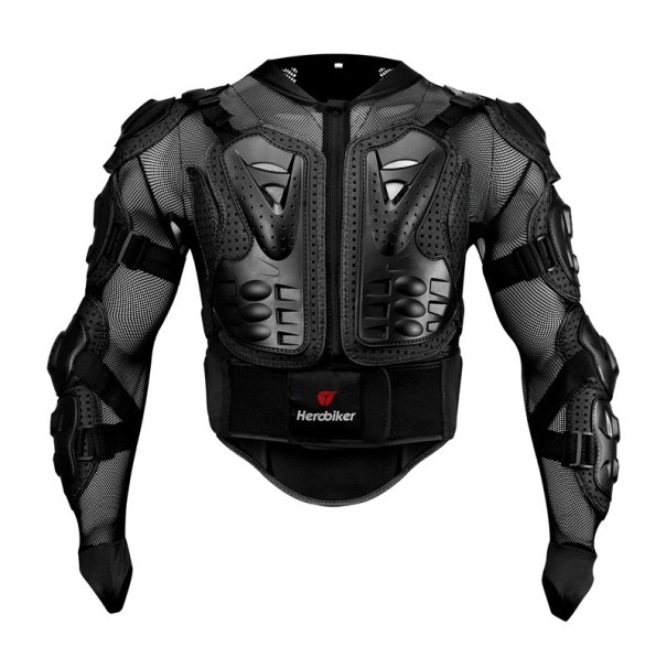 Unisex Motorcycle Jacket with Full Body Protection Back Chest Elbow Shoulder Protector Enduro Motocross Racing Mesh Lycra Plastic Waistband black XXL