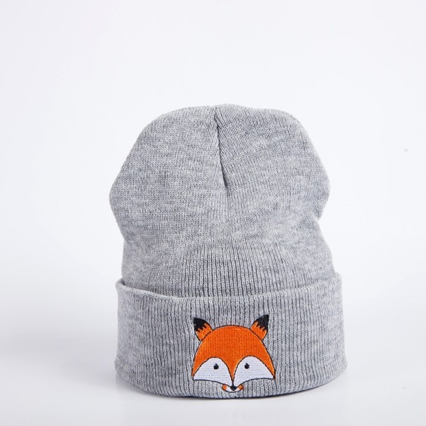 Unisex-Mütze mit einem Fuchs grau