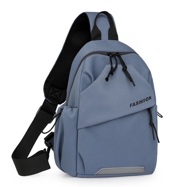 Unisex Nylon Brysttaske Over Skulder Justerbar Strop Lynlås Lukning Letvægts Sportstaske Udendørs Rejselomme blå