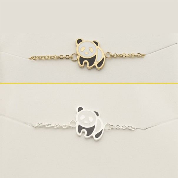 Unisex-Panda-Armband J1633 golden