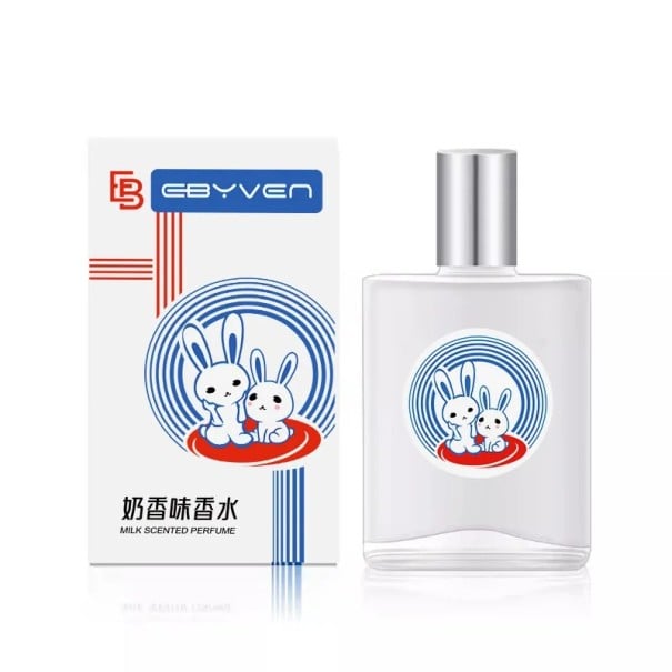 Unisex parfém Sweet Milk White Rabbit milk scented svěží lehká dlouhotrvající vůně 30 ml parfém ve spreji bílý flakon s motivem králíka pro denní použití 1