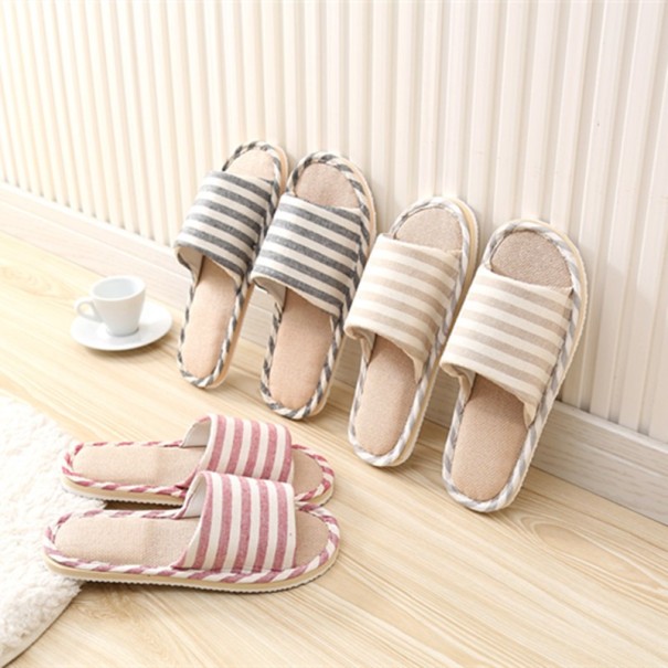Unisex randiga hemtofflor