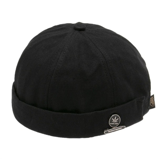 Unisex samettinen lakki ilman reunaa puuvillasta Säädettävä retro dockers-hattu Streetwear hip hop kupolihattu Rentoa muotityyliä musta