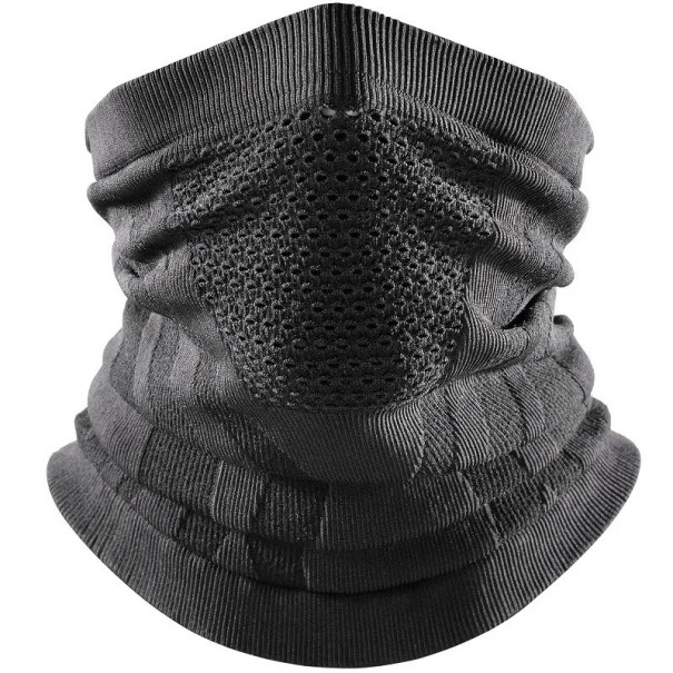 Unisex Scarf 40 x 22 cm Polyester Warm Neck Gaiter Ski Mask for Winter Sports Protective Soft Scarf for Skiing, Hiking and Everyday Wear black