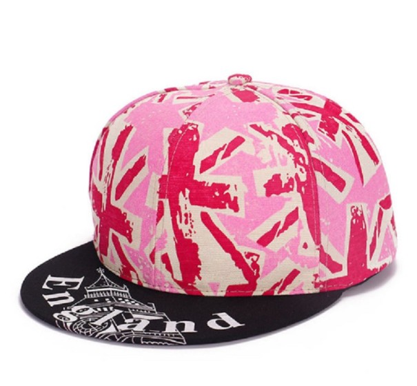 Unisex snapback England J2982 růžová