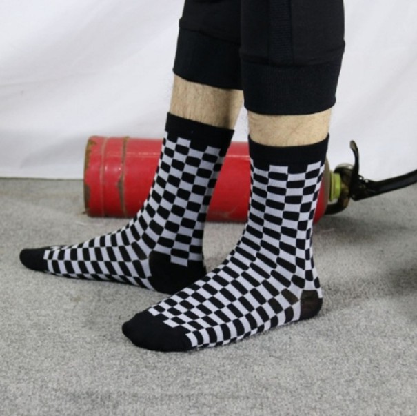 Unisex-Socken – Schachbrettmuster schwarz