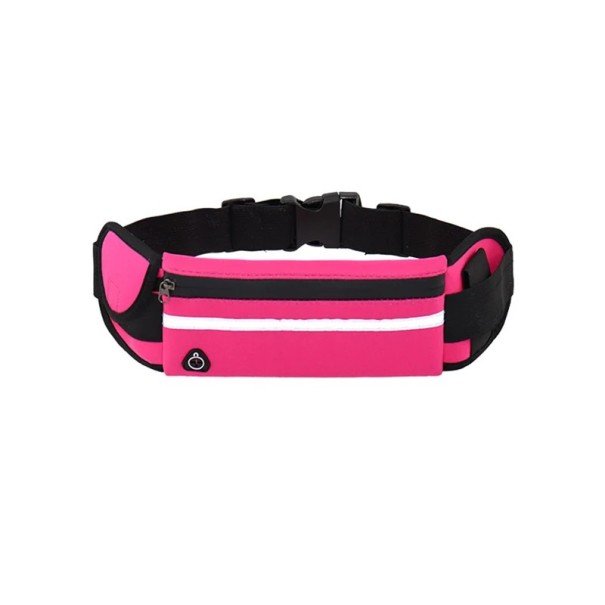 Unisex sportheuptas voor hardlopen en fietsen met verstelbare riem 70-120 cm voor mobiele telefoon en kleine spullen roze