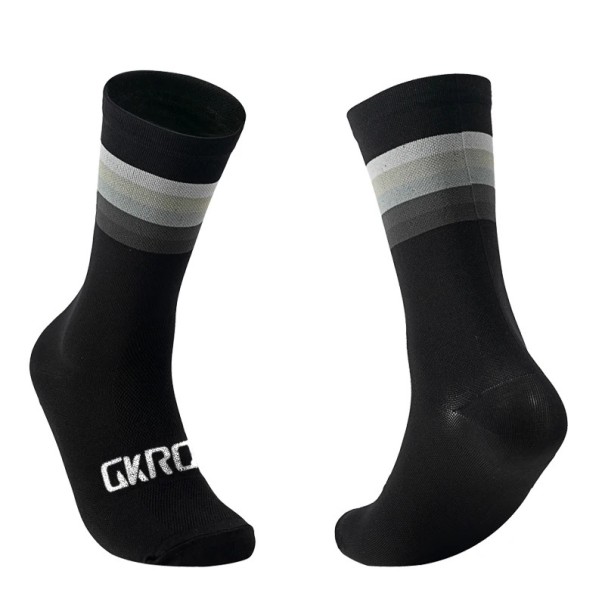 Unisex sportskompressionssokker EUR 37-45 udendørs skridsikre hurtigttørrende nylon elastiske komfortable sort