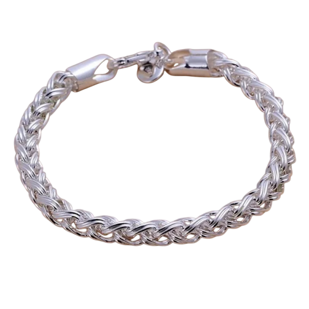 Unisex srebrny bransoletka 925 srebro sterlingowe 4mm szerokości Elegancki design dla mężczyzn i kobiet Wysokiej jakości materiał do codziennego 1