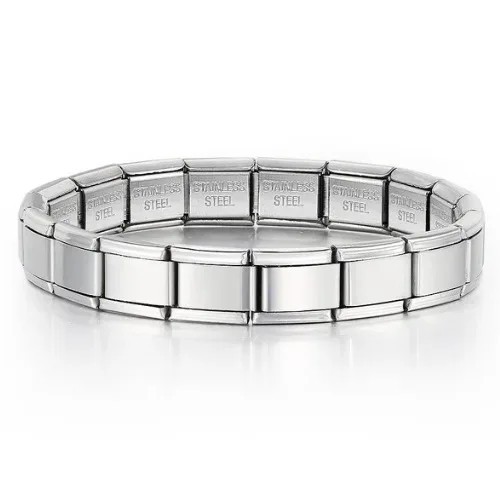 Unisex stjerneskyder farvet 18-delt italiensk vedhæng i rustfrit stål 9 mm Moderne design til mænd og kvinder Stilfuld smykke til hverdag hvid