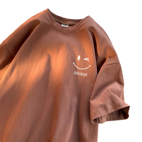 Unisex tričko s potiskem roztomilých koček a anglickými nápisy Cat Happy Kávový motiv Ice Coffee Design Vtipné tričko s ilustracemi hnědá XXL